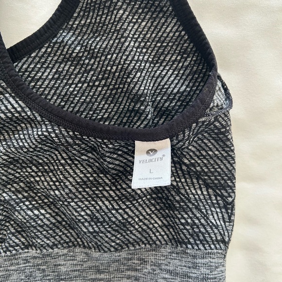 Velocity Black and Gray Textured Sports Bra - Picture 5 of 5